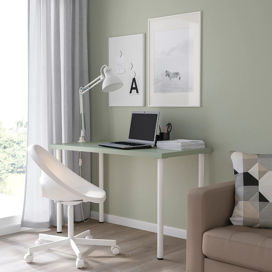 LAGKAPTEN / ADILS Desk, light green/white, 120x60 cm