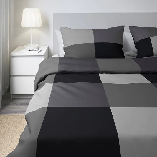 BRUNKRISSLA Duvet cover and 2 pillowcases, black150x200/50x80 cm