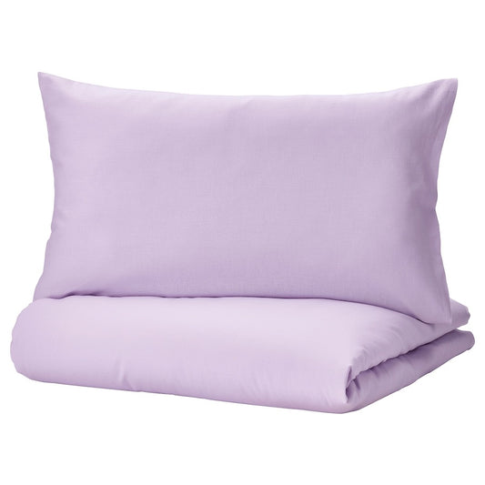 NATTSVÄRMARE Duvet cover and 2 pillowcases, lilac, 200x200/50x80 cm