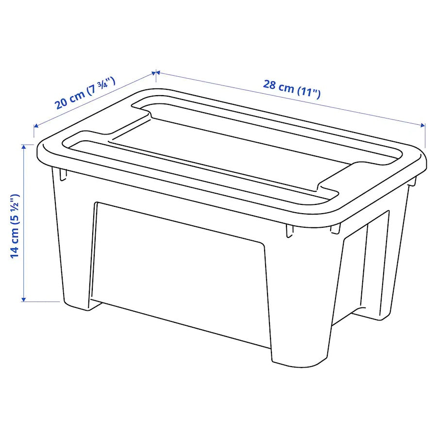 SAMLA Box with lid, transparent28x20x14 cm/5 l