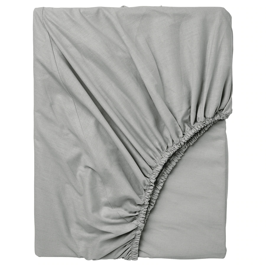 DVALA Fitted sheet, grey150x200 cm