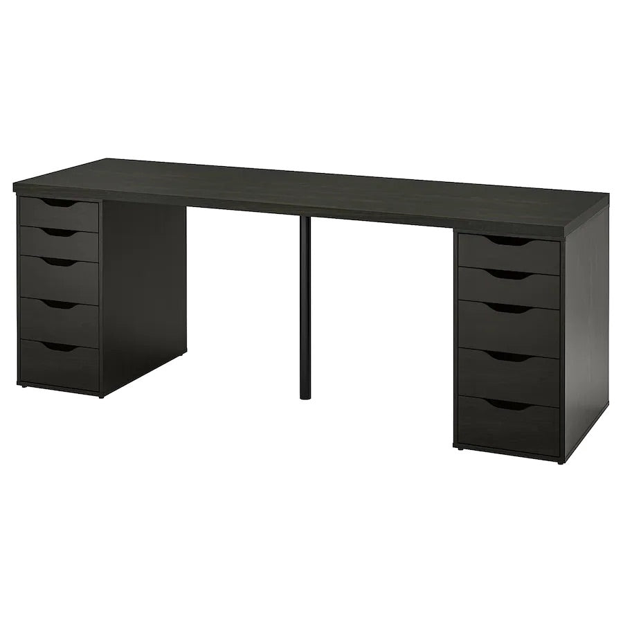 LAGKAPTEN / ALEX Desk, black-brown200x60 cm