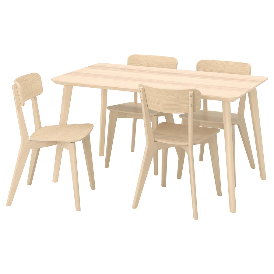 [pre-order] LISABO / LISABO Table and 4 chairs, ash veneer/ash, 140x78 cm