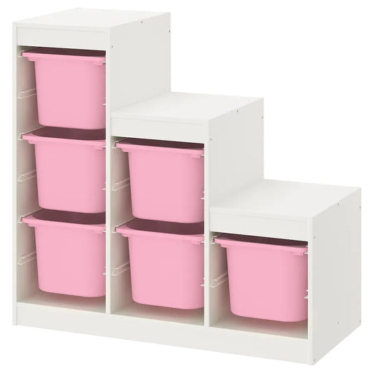 TROFAST Storage combination, white/pink99x44x95 cm