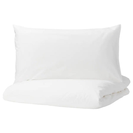 DVALA Duvet cover and pillowcase, white150x200/50x80 cm