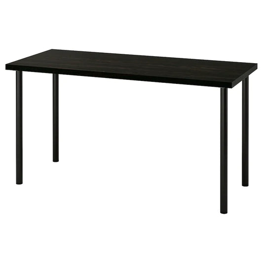 LAGKAPTEN / ADILS Desk, black-brown/black140x60 cm