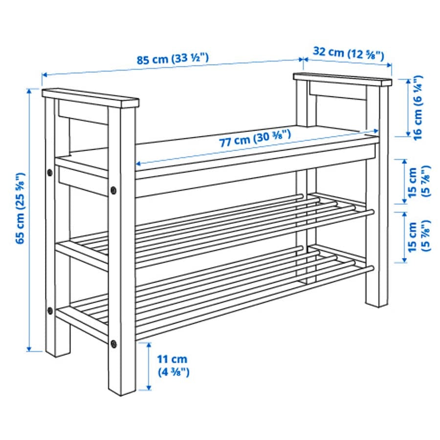 [pre-order] IKEA HEMNES Bench with shoe storage, white, 85x32x65 cm