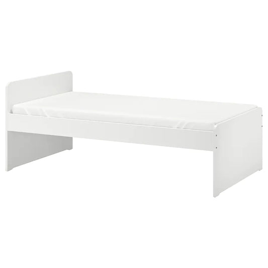 [pre-order] SLÄKT Bed frame with slatted bed base, white90x200 cm