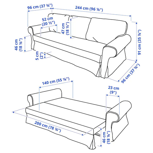 [pre-order] VRETSTORP 3-seat sofa-bed