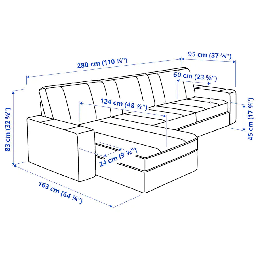 [pre-order] KIVIK 3-seat sofa with chaise longue