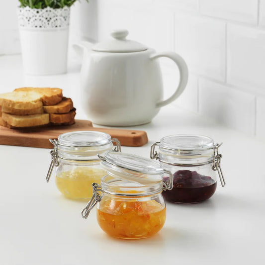 KORKEN Jar with lid, clear glass 13 cl