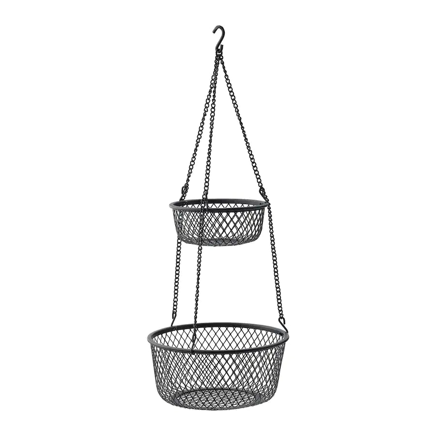 VADHOLMA Hanging storage, black/mesh, 25x63 cm