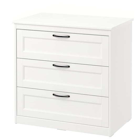 [pre-order] SONGESAND Chest of 3 drawers, white, 82x81 cm