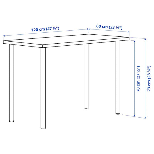 LAGKAPTEN / ADILS Desk, black-brown/black120x60 cm