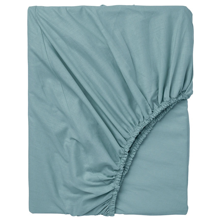 DVALA Fitted sheet, light blue180x200 cm