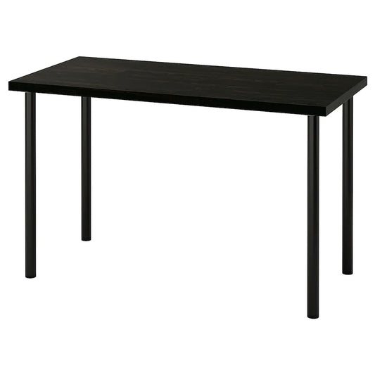 LAGKAPTEN / ADILS Desk, black-brown/black120x60 cm