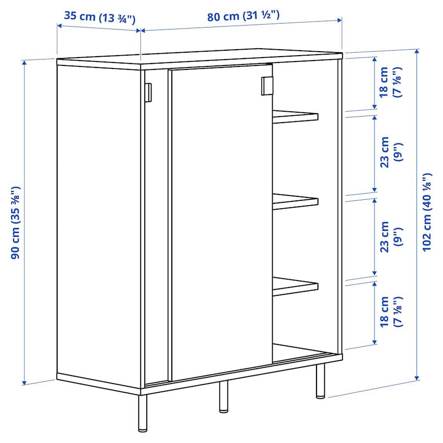 KLEPPSTAD shoe cabinet/storage, white, 80x35x117 cm - IKEA
