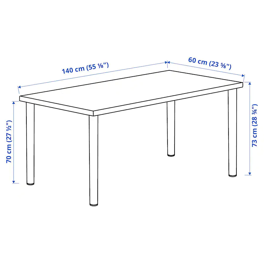LAGKAPTEN / ADILS Desk, dark grey/black, 140x60 cm