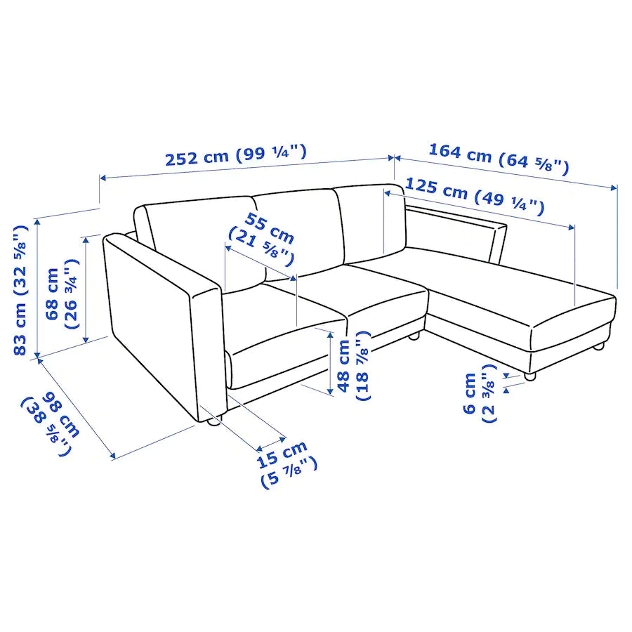 [pre-order] VIMLE 3-seat sofa with chaise longue