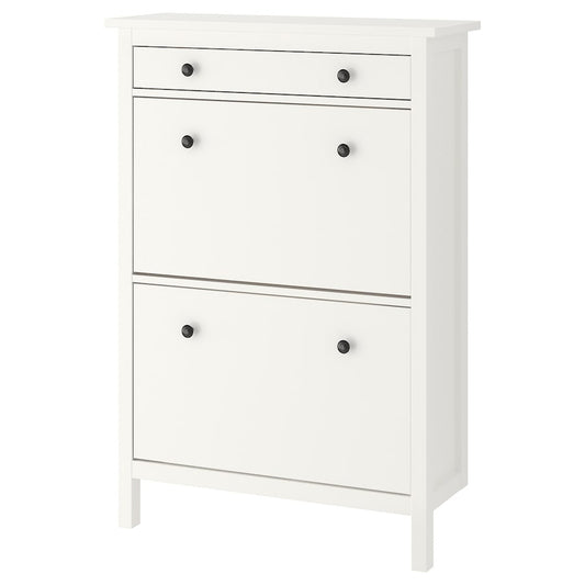 [pre-order] IKEA HEMNES Shoe cabinet with 2 compartments, white, 89x30x127 cm
