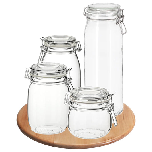 SNUDDA/KORKEN food jar set