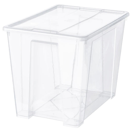 SAMLA Box with lid, transparent57x39x42 cm/65 l