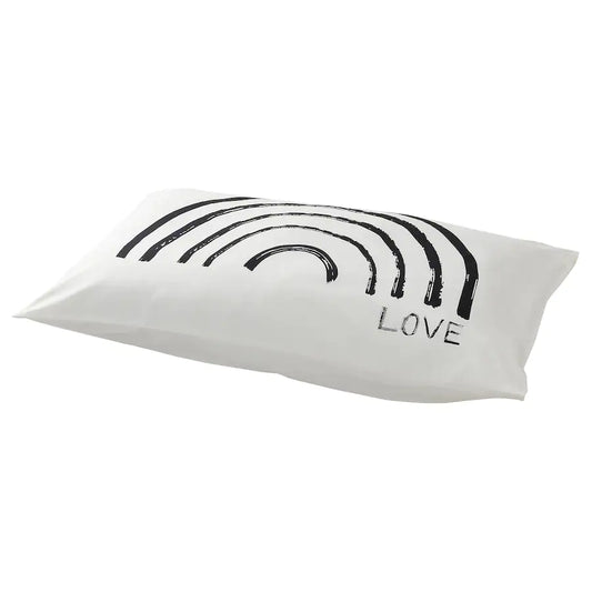 TAPETMAL Pillowcase, white/rainbow, 50x80 cm