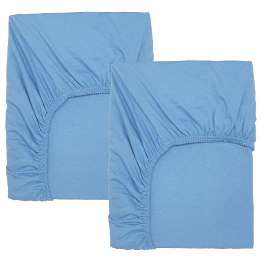 LEN Fitted sheet for cot, light blue, 60x120 cm