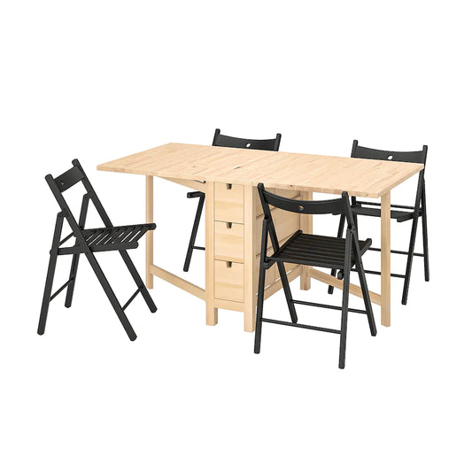 [pre-order] NORDEN / TERJE Table and 4 chairs, foldable, 26/89/152 cm
