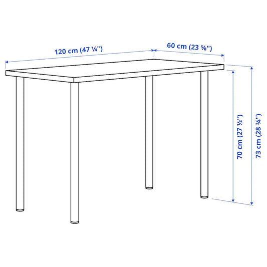 LAGKAPTEN / ADILS Desk, light green/white, 120x60 cm