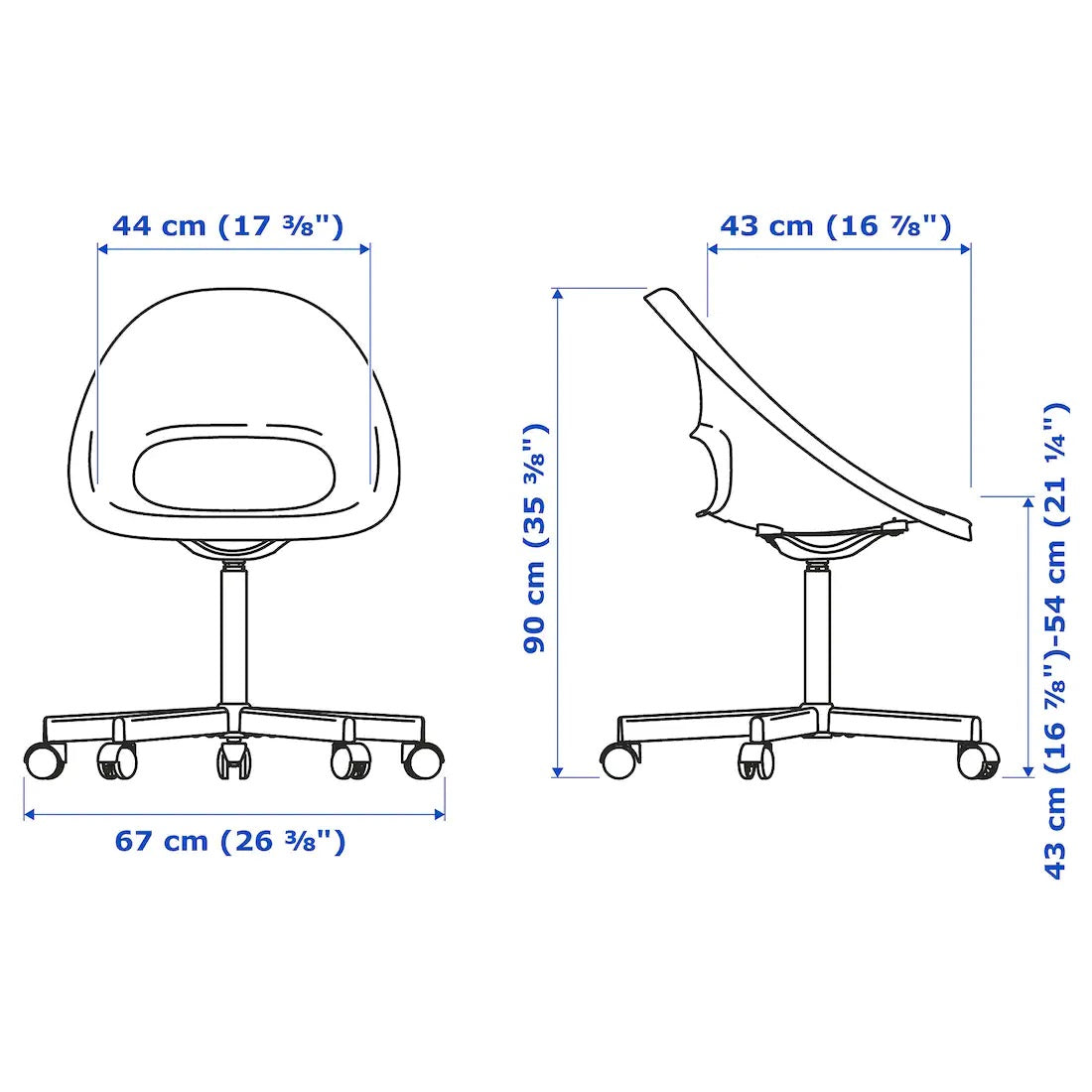 IKEA LOBERGET / BLYSKÄR Swivel chair, white